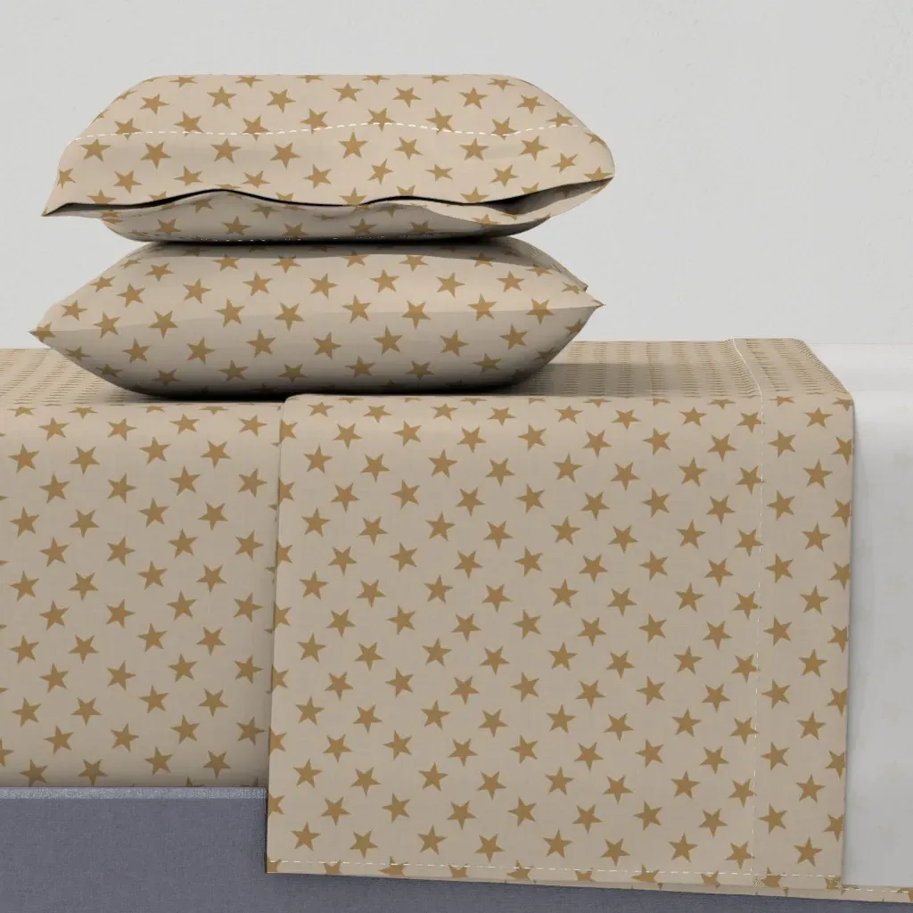 Celestial Cosmic Warm Neutral Stars Queen Sheet Set - Brown product
