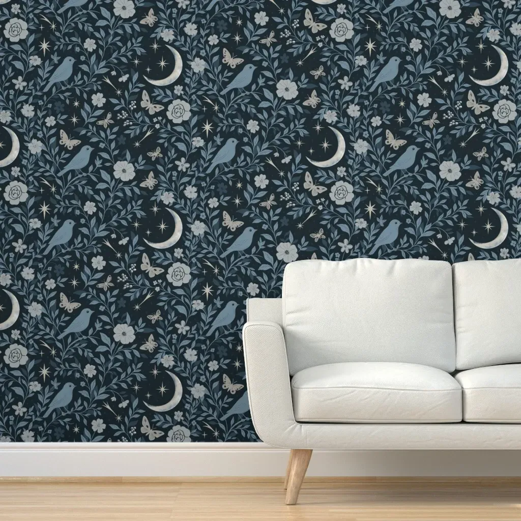 Celestial Garden Tapestry Peel and Stick Wallpaper - Blue product