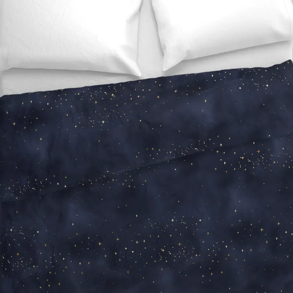Celestial Stars Duvet Cover - Navy Blue alternate view