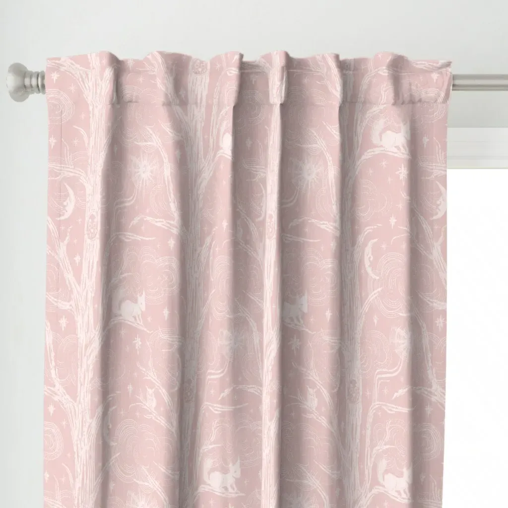 Celestial Woodland Curtain Panel - Blush Pink alternate view