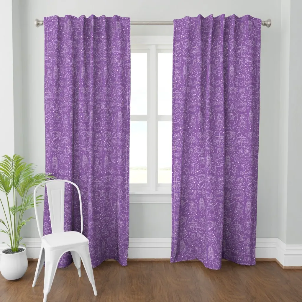 Celestial Zodiac Stellar Curtain Panel - White product