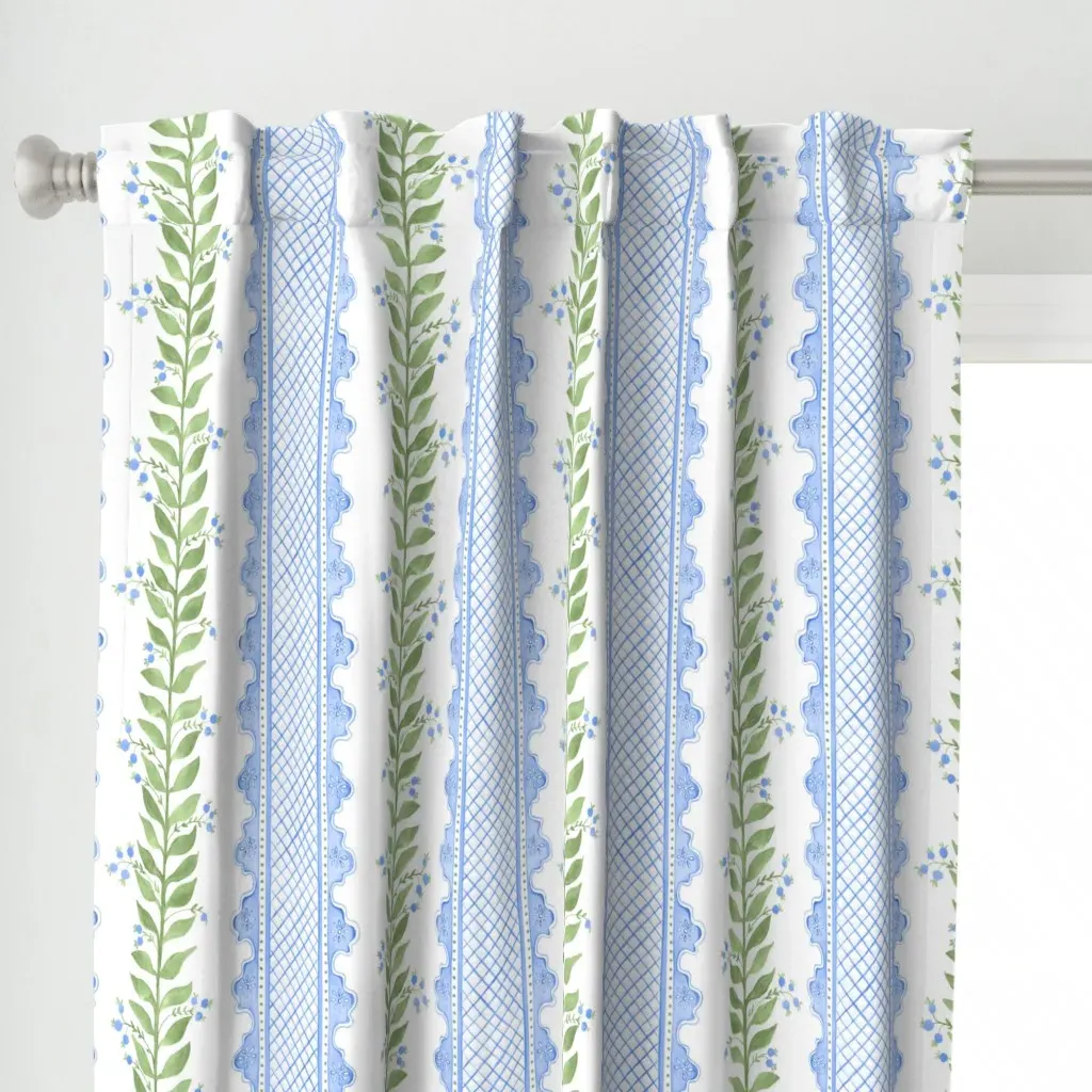 Celia Cornflower Large Curtain Panel - Light Blue alternate view