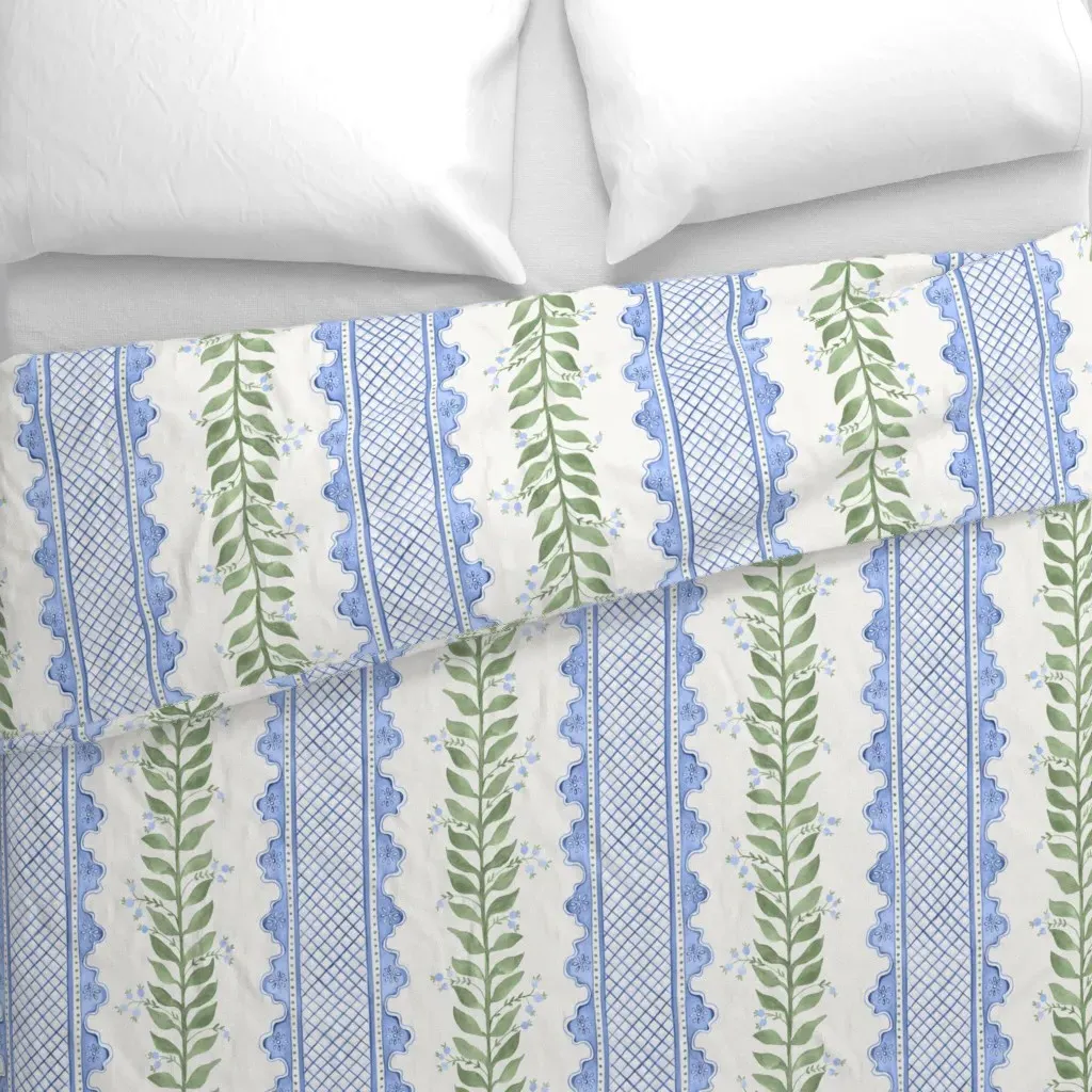 Celia Ginger Jar Blues Green Duvet Cover - Light Blue alternate view
