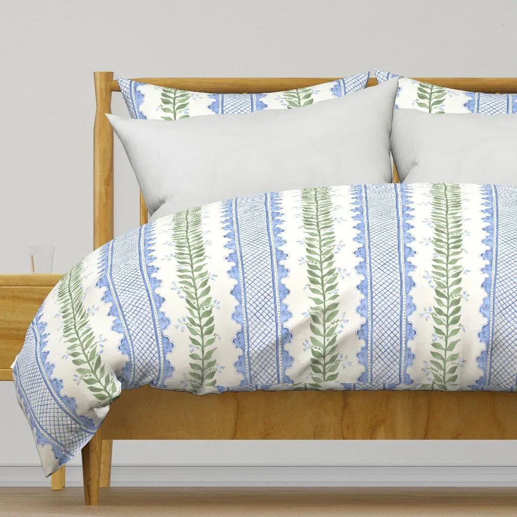 Celia Ginger Jar Blues Green Duvet Cover - Light Blue product