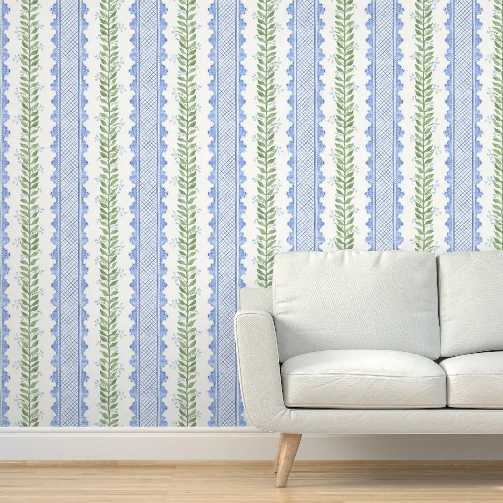 Celia Ginger Jar Peel and Stick Wallpaper - Light Blue product