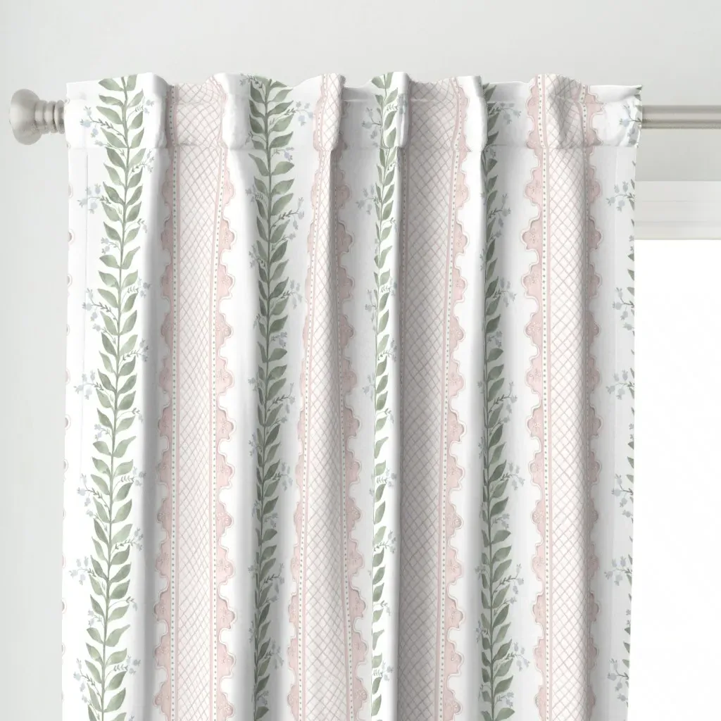 Celia Green Curtain Panel - Pale Pink alternate view