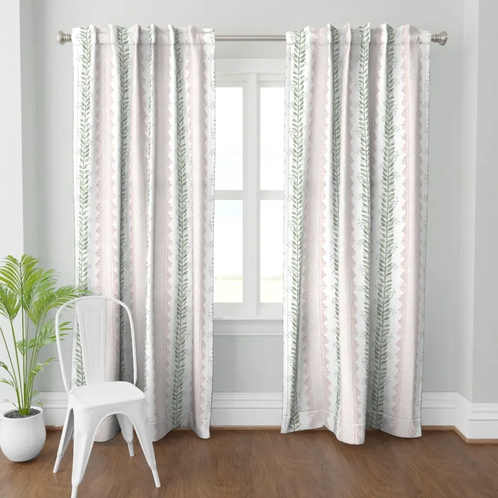 Celia Green Curtain Panel - Pale Pink product