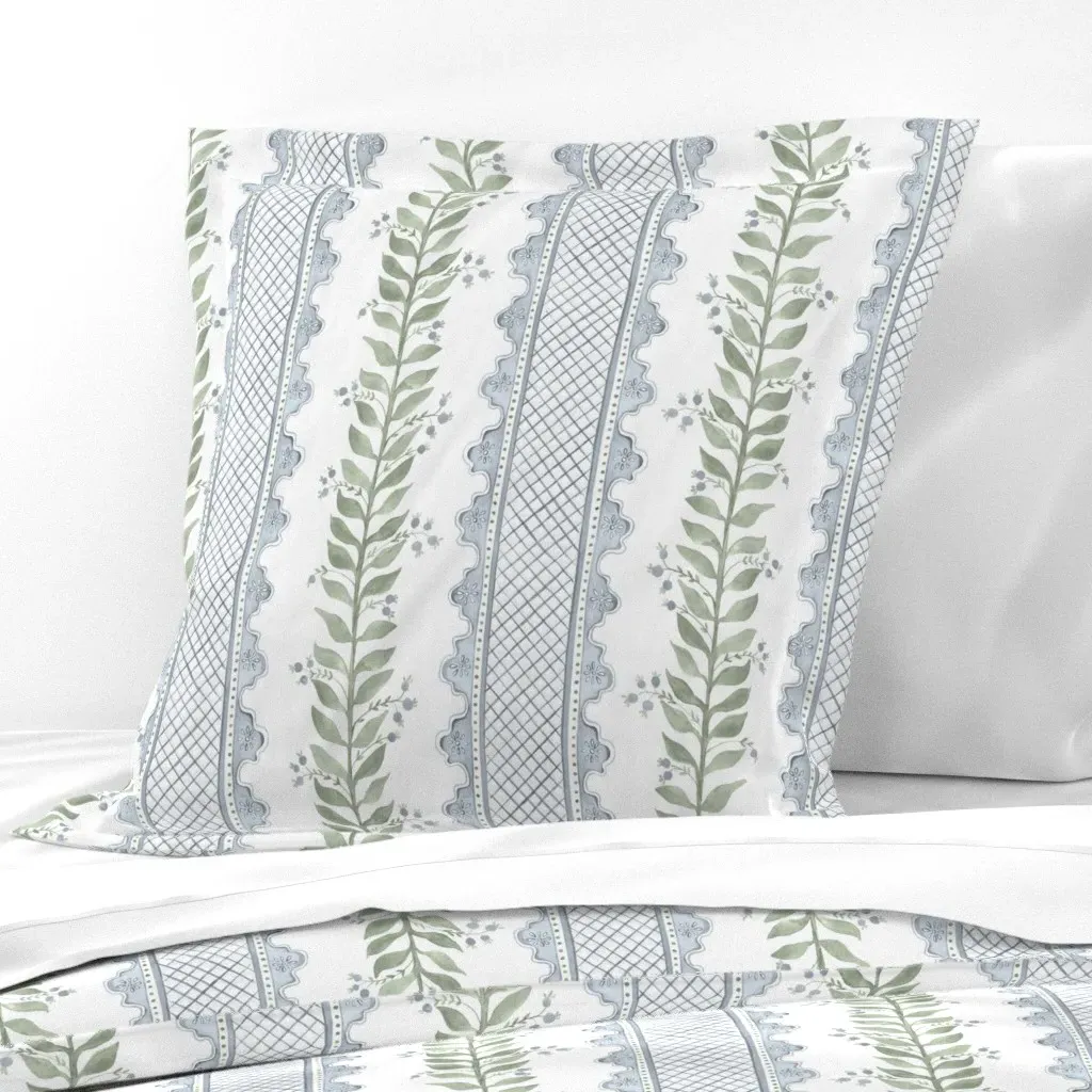 Celia Quiet Blue On White Euro Pillow Sham - Dusty Blue product