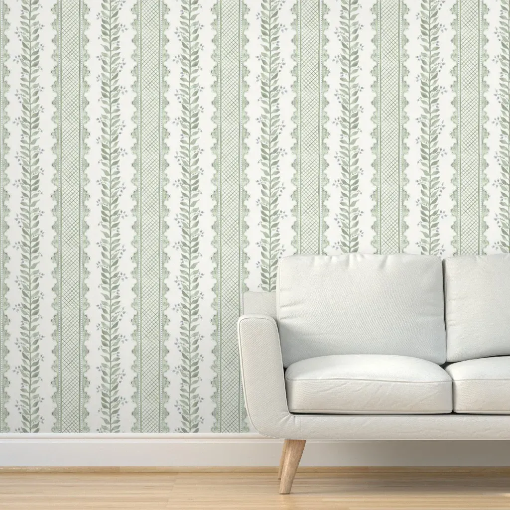 Celia Quiet Peel and Stick Wallpaper - Green, Cream product