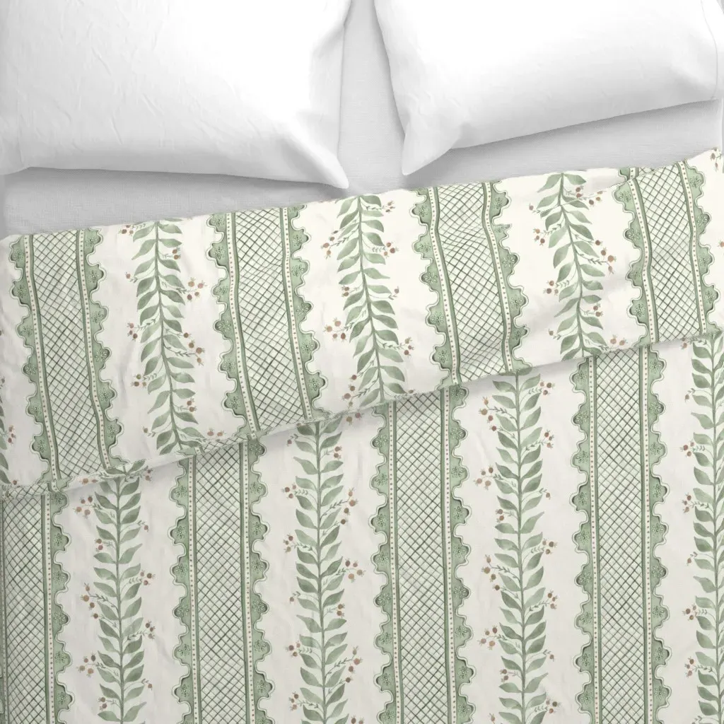 Celia Soft Greens Bark And Duvet Cover - Sage Green alternate view