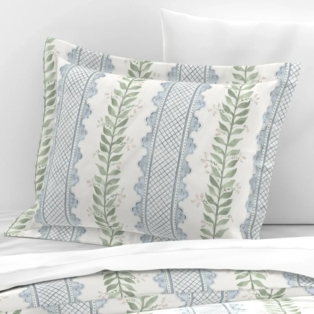 Celia Standard Flanged Cushion Cover - Dusty Blue, Cotton Sateen product