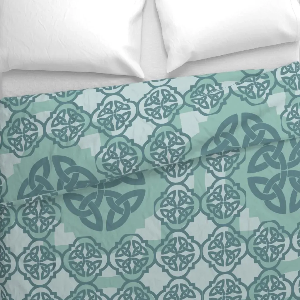 Celtic Square 1 Duvet Cover - Teal alternate view