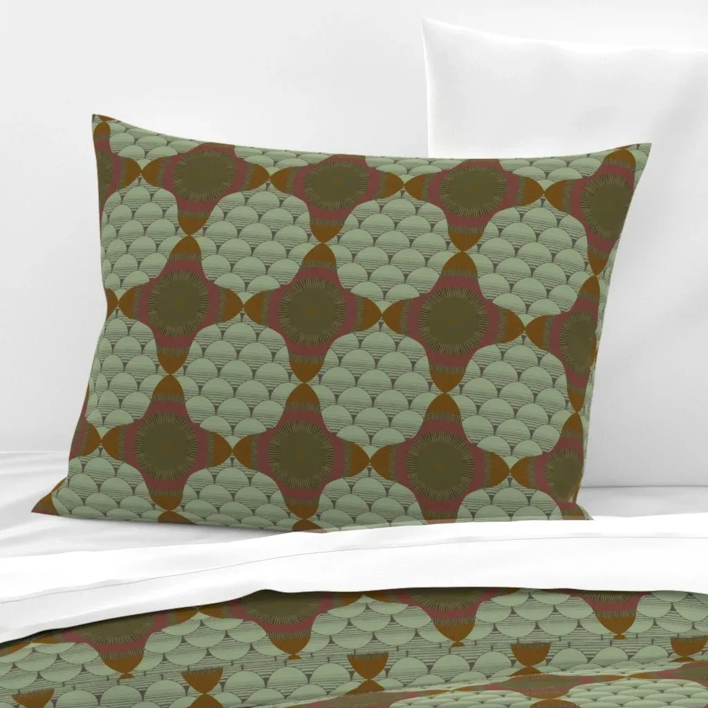 Center Star Standard Knife Edge Cushion Cover - Sage Green, Cotton Sateen product