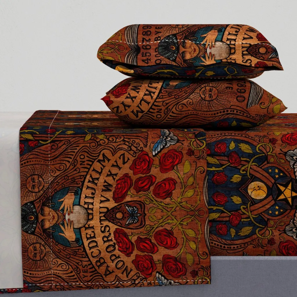 Centered Whimsigothic Fortune Teller King Sheet Set - Dark Brown product