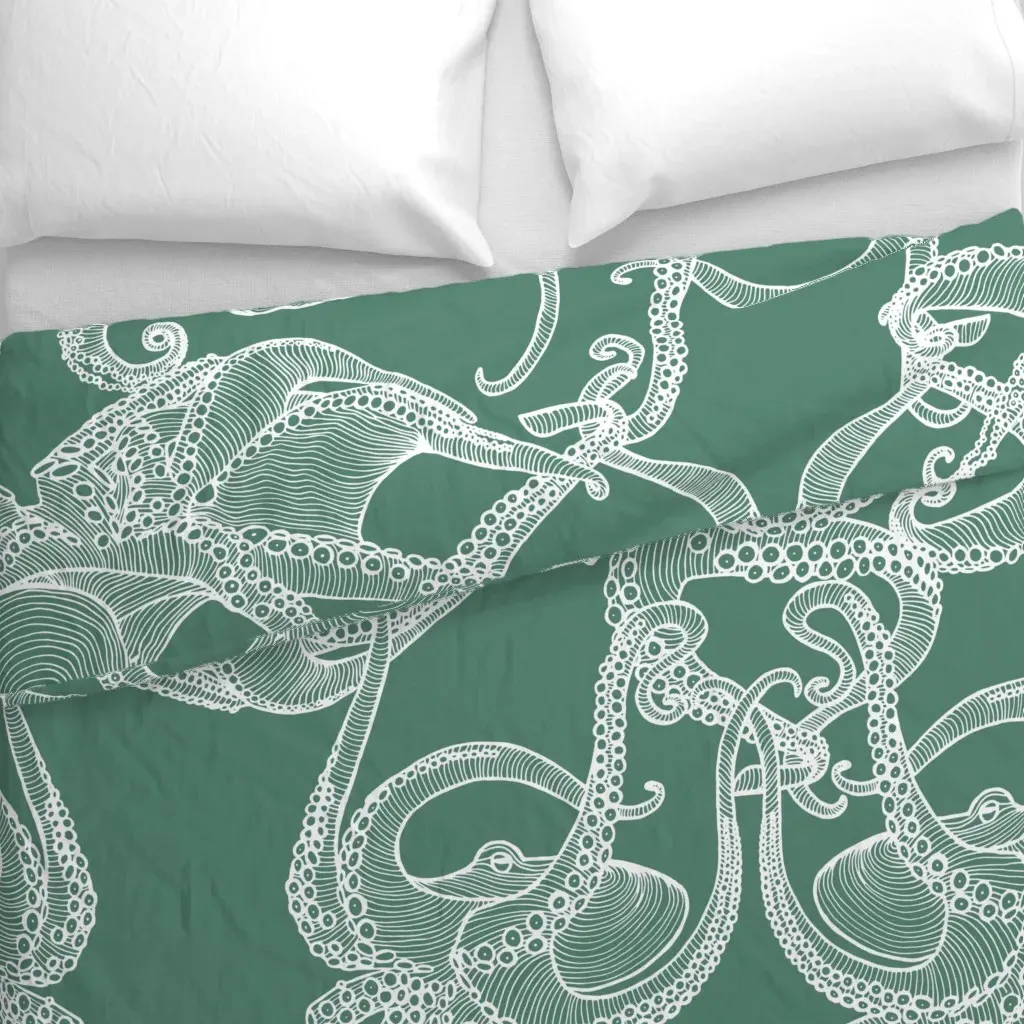 Cephalopod Giant Duvet Cover - White alternate view