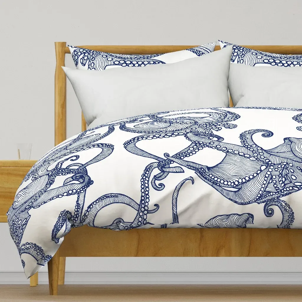 Cephalopod Giant Octopi Duvet Cover - Navy Blue product