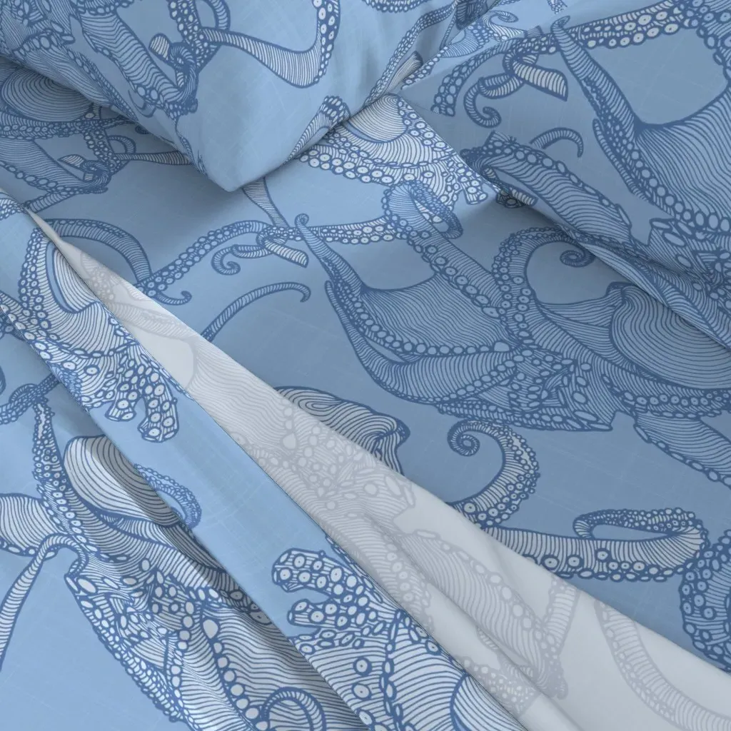 Cephalopod Octopi Full Sheet Set - Light Blue alternate view
