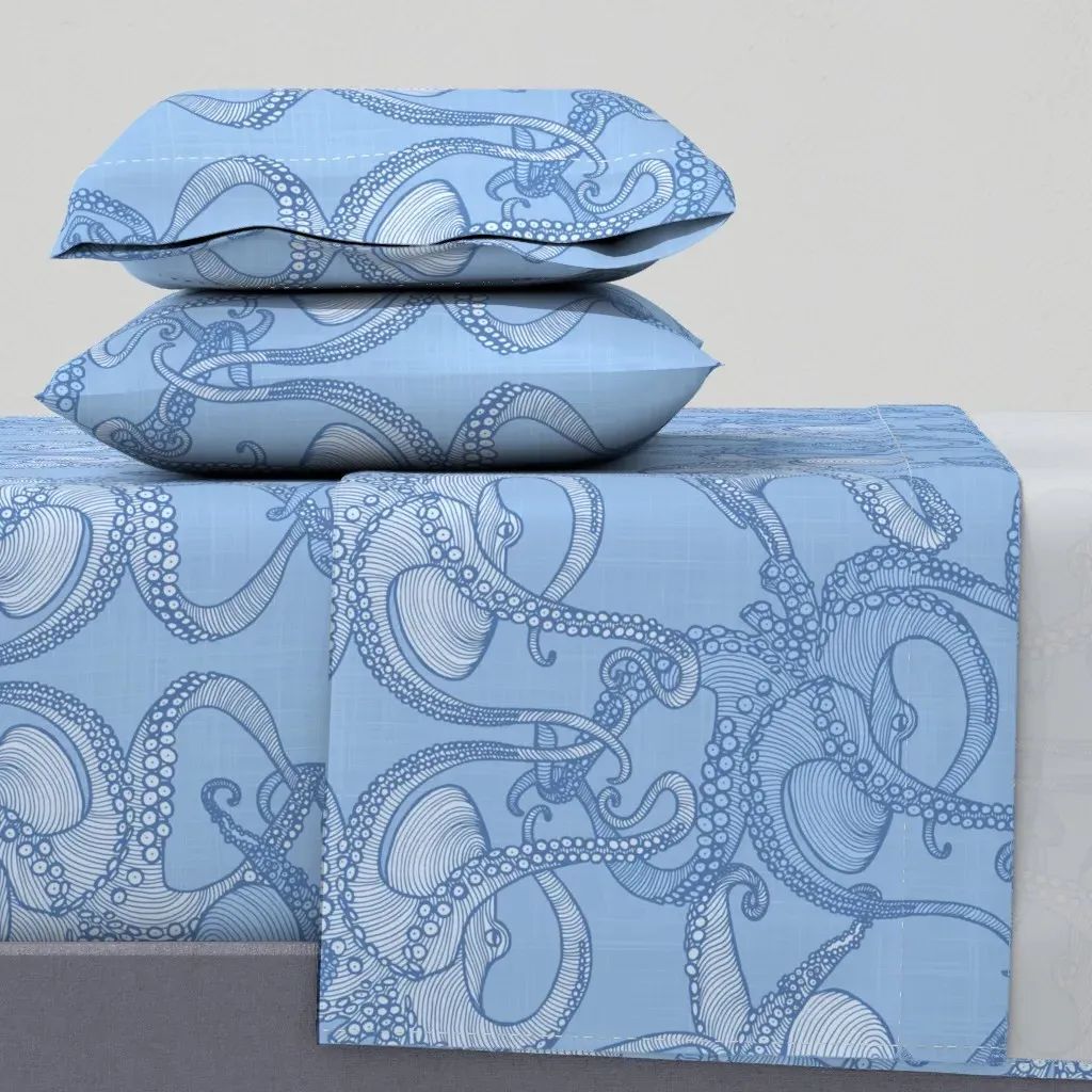 Cephalopod Octopi Full Sheet Set - Light Blue product