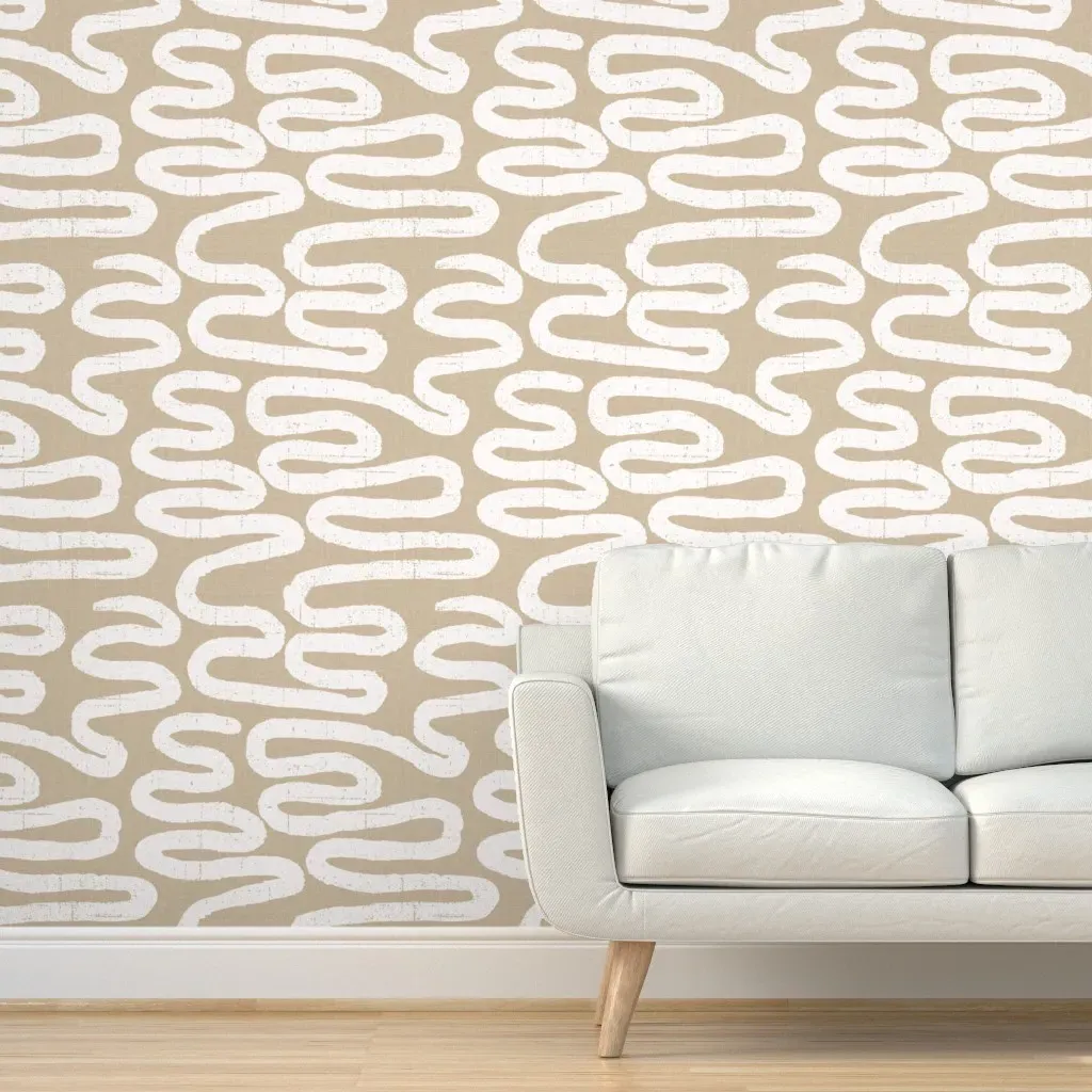 Ceres Ani Light Sand Peel and Stick Wallpaper - White product