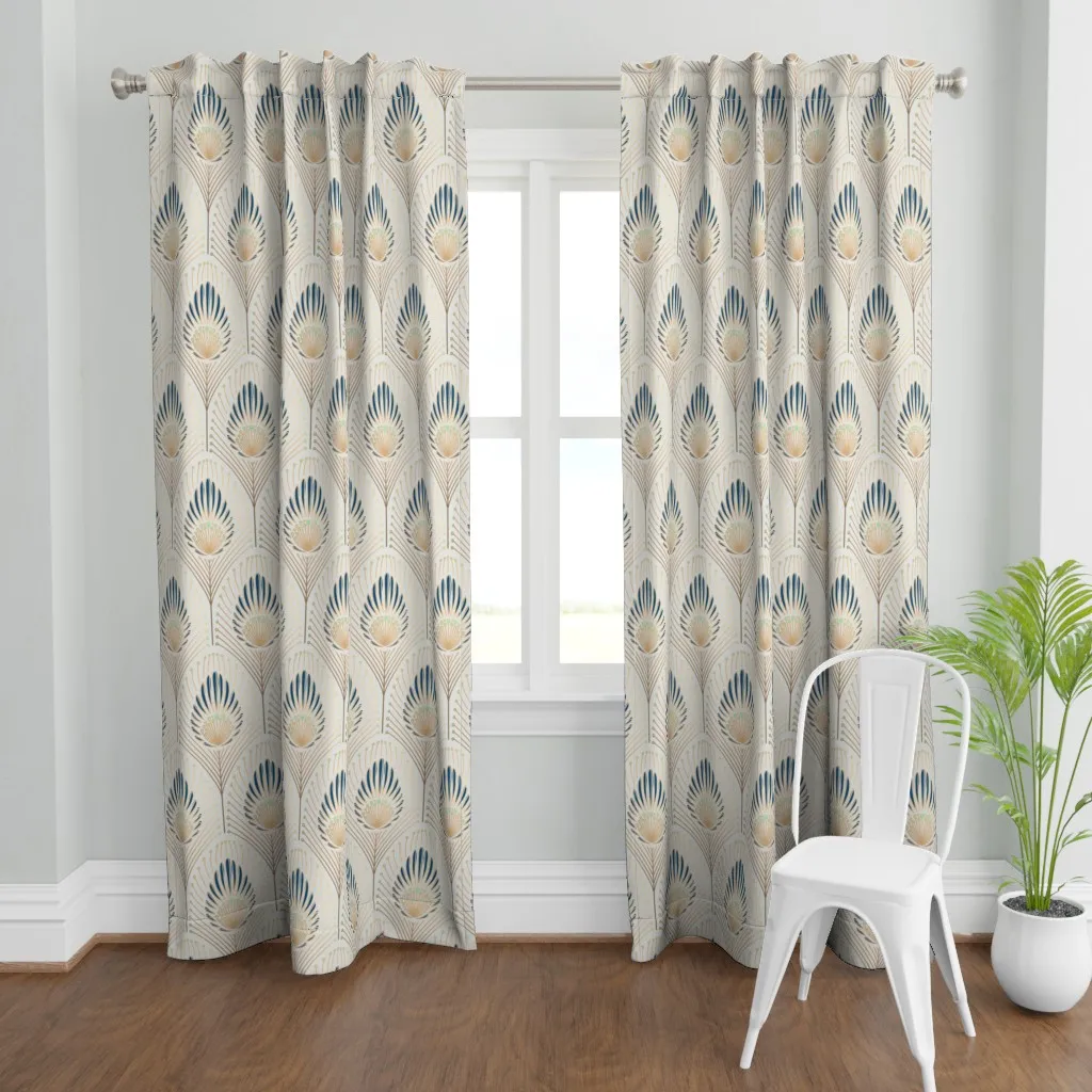 Cerise Gold Effect Curtain Panel - Navy Blue product