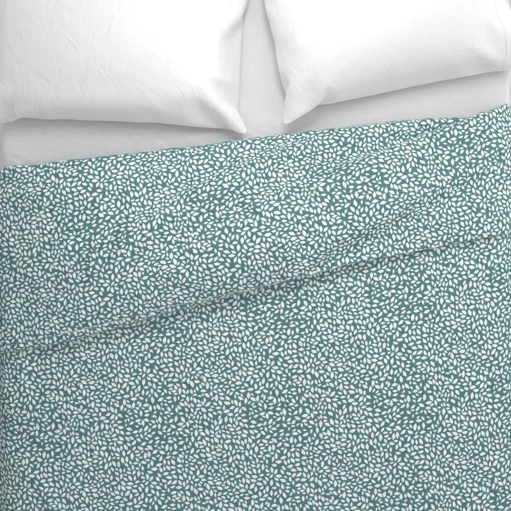 Cerulean Petals Duvet Cover - White alternate view