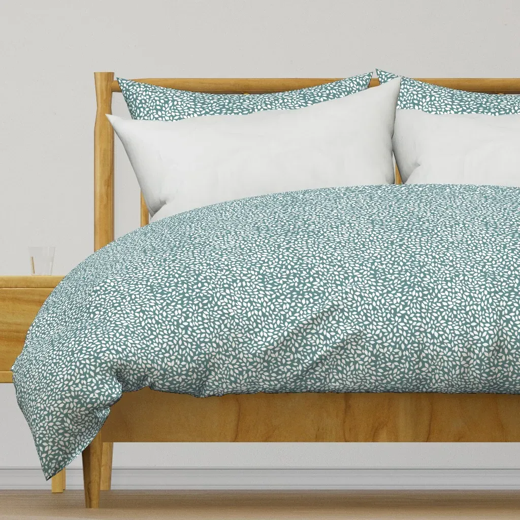 Cerulean Petals Duvet Cover - White product