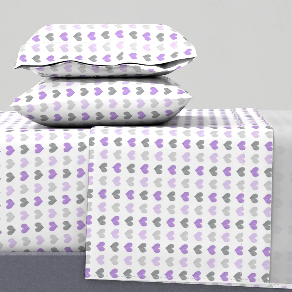 Chalk Multi Hearts King Sheet Set - Lavender product