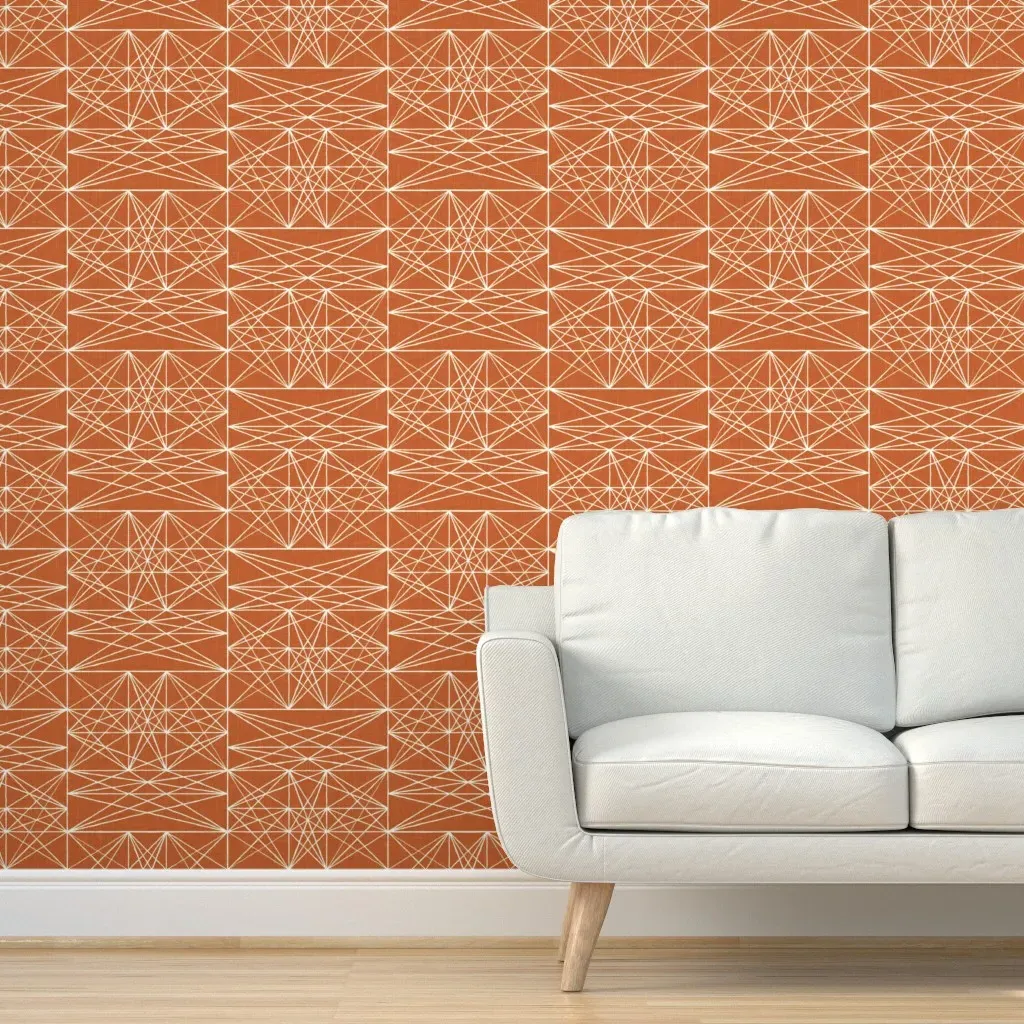 Chalk Strings Peel and Stick Wallpaper - Persimmon product