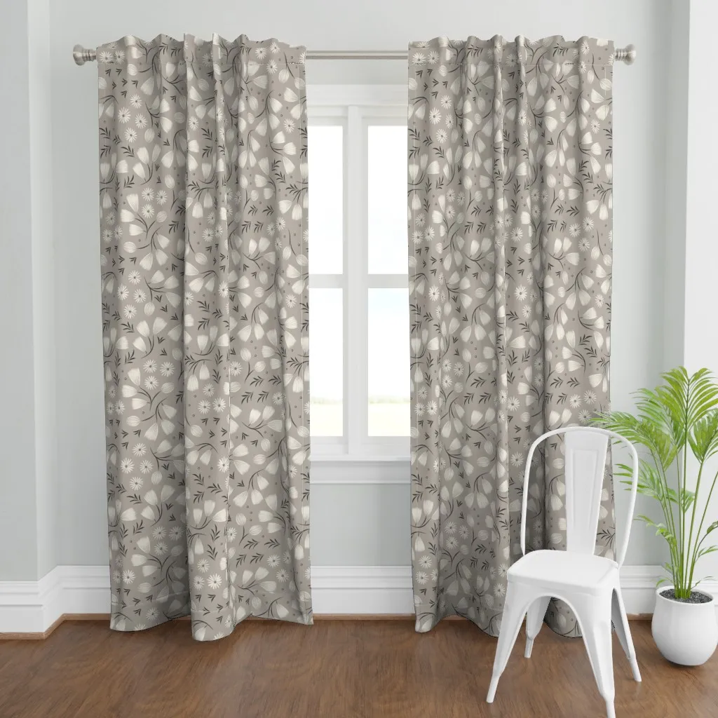 Chalky Floral Cloudy Curtain Panel - Off-White product