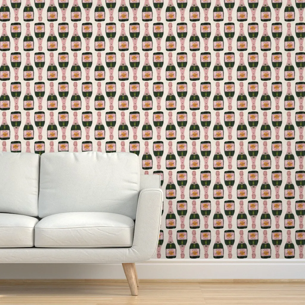 Champagne Big Flipped Extra Cropped Peel and Stick Wallpaper - Pink product