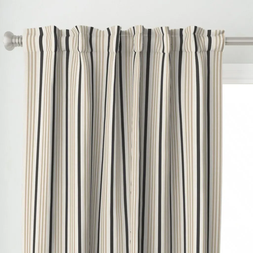 Charcoal Black Khaki Curtain Panel - Taupe alternate view