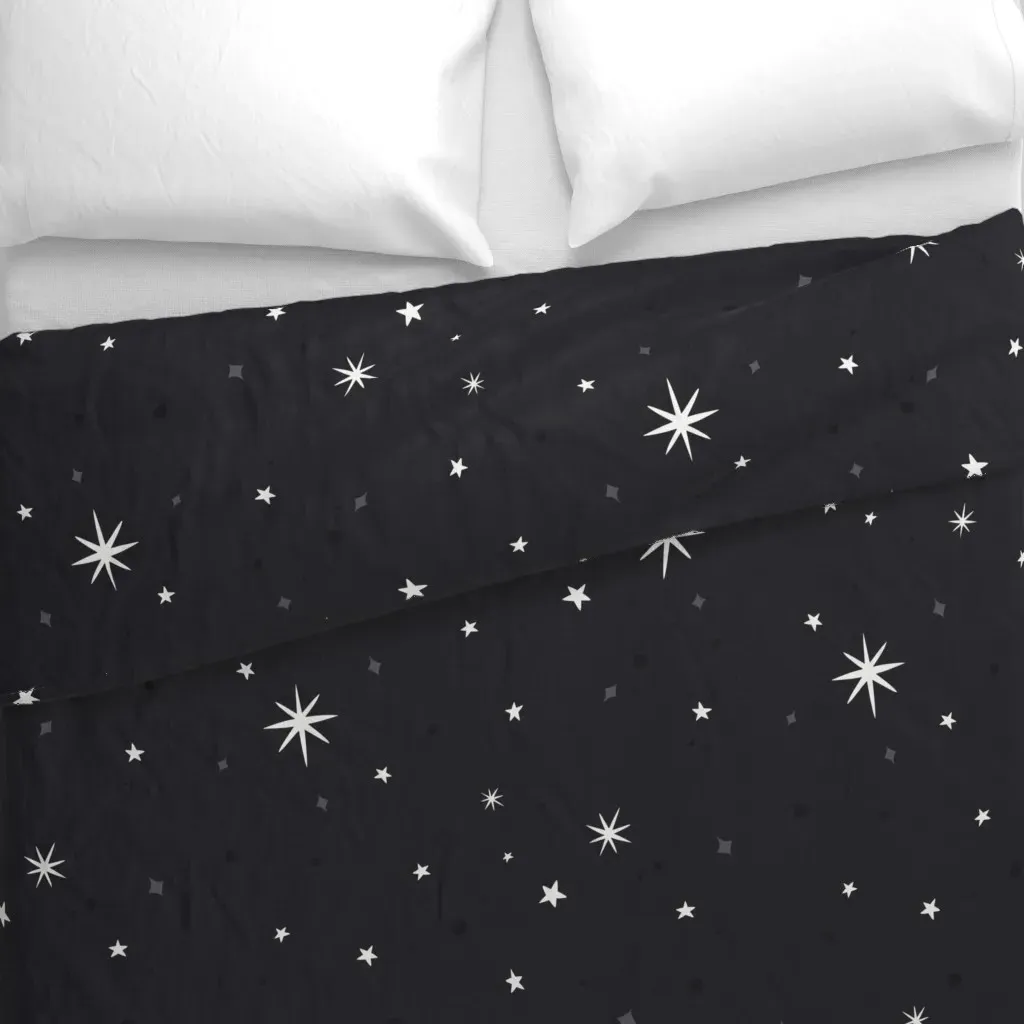 Charcoal Gray Galaxy Large Duvet Cover - White alternate view