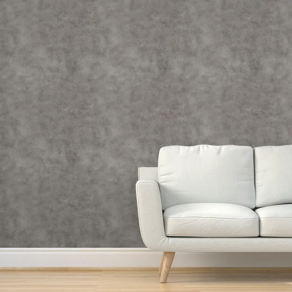 Charcoal Gray Limewash Plaster Texture Peel and Stick Wallpaper - Gray product