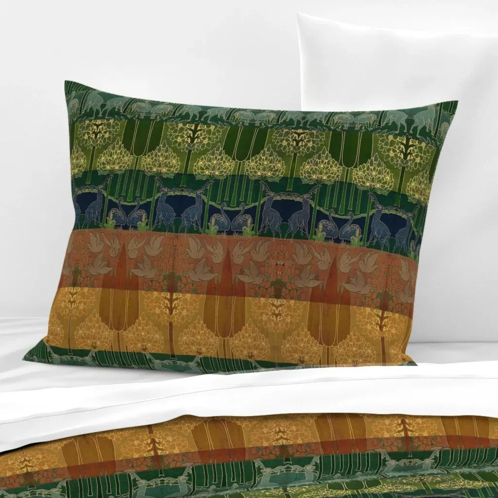 Charles Voysey Forest Tapestry Cushion Cover - Dark Green, Cotton product