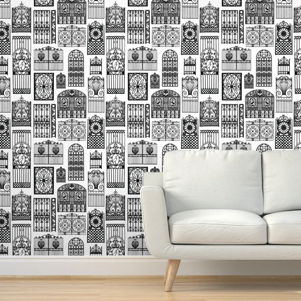 Charleston Gates Peel and Stick Wallpaper - Black product