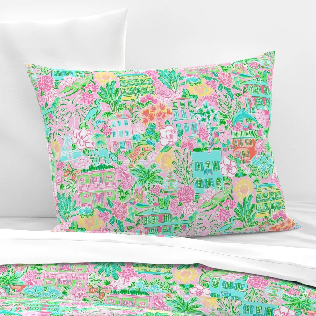 Charleston Standard Knife Edge Pillow - Pink, Cotton Sateen product