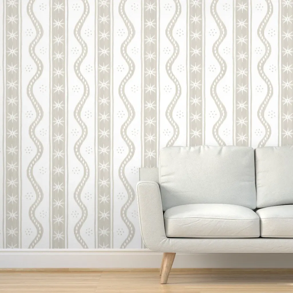 Charlie Stripe Large Peel and Stick Wallpaper - White product