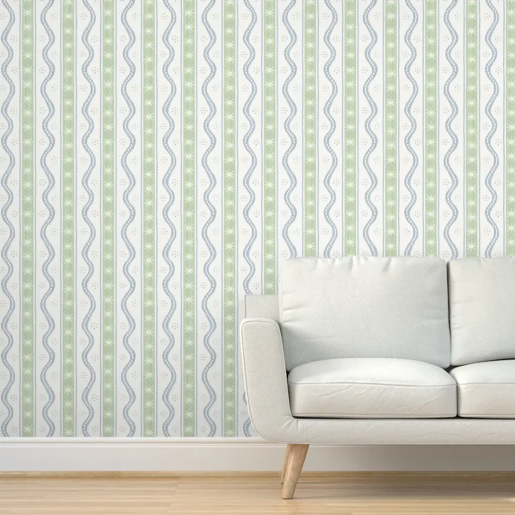 Charlie Stripe Peel and Stick Wallpaper - Light Green product