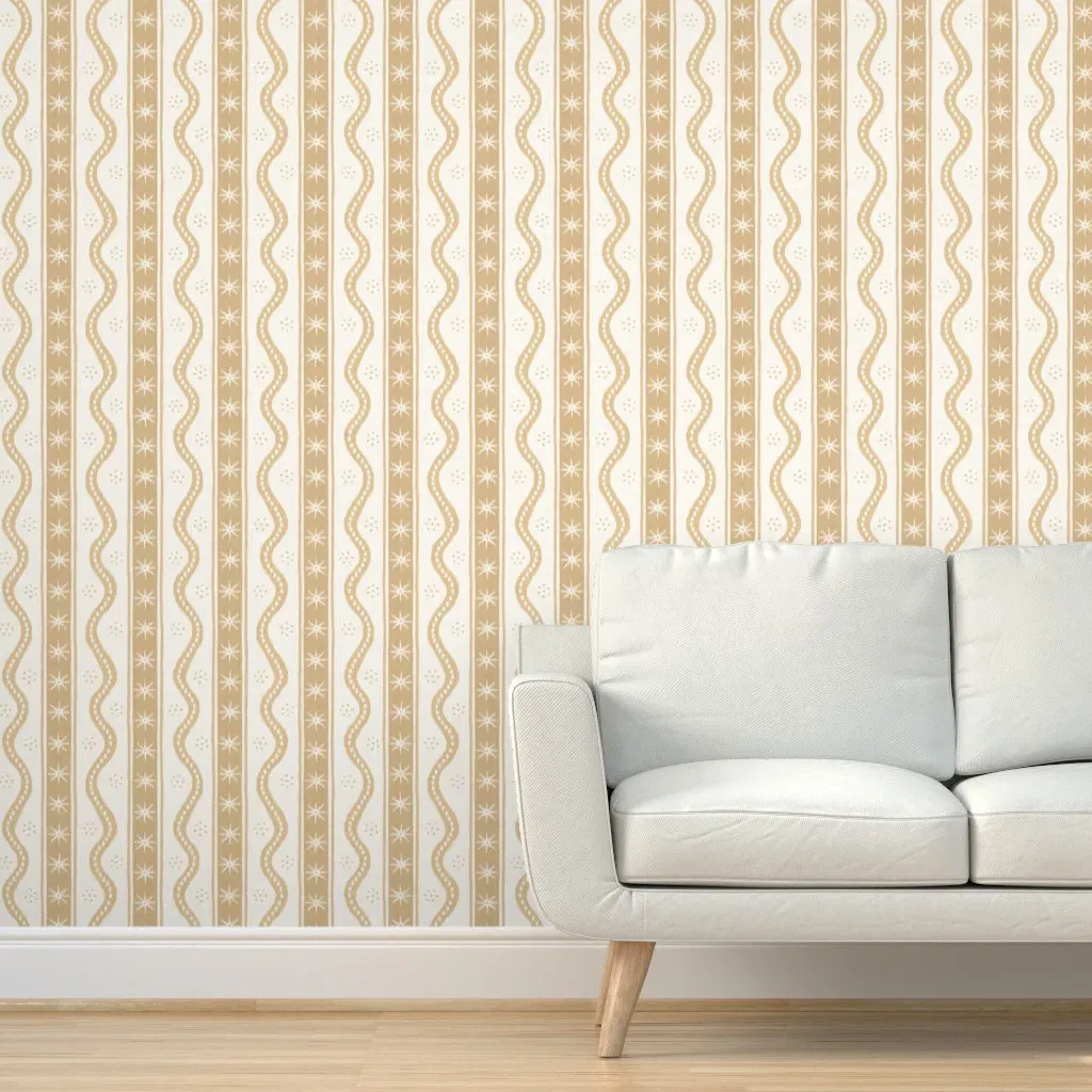 Charlie Stripe Peel and Stick Wallpaper - Tan, Cream product