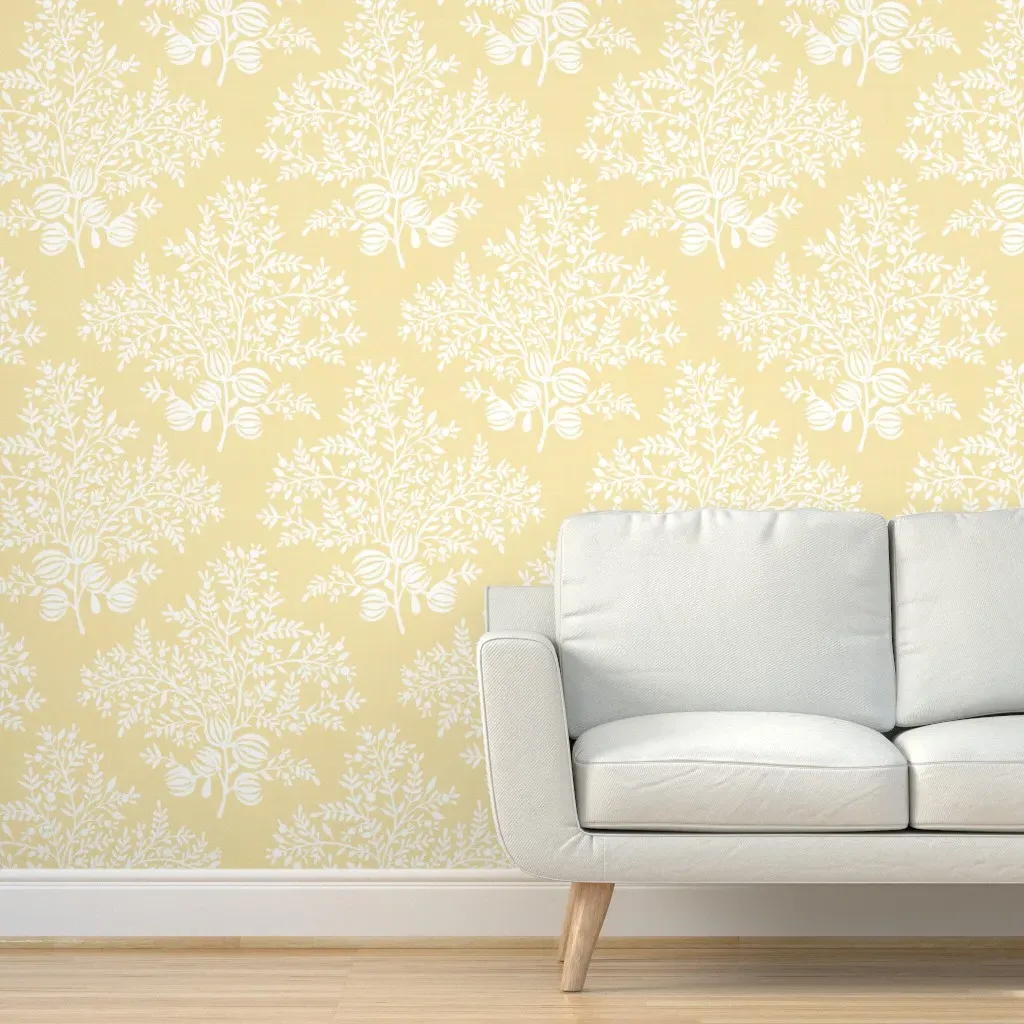 Charlotte Hawthorne Peel and Stick Wallpaper - Yellow, White product