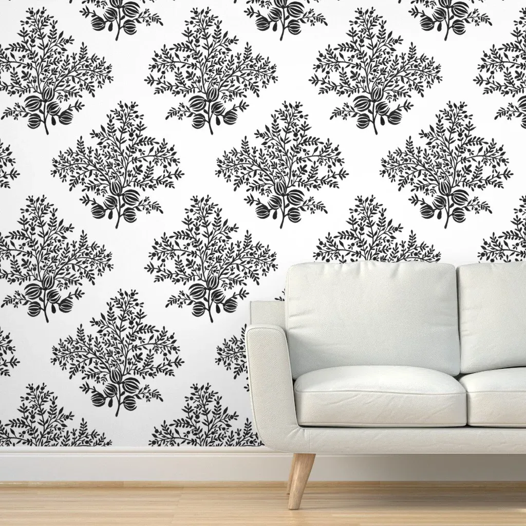 Charlotte Peel and Stick Wallpaper - Black, White product