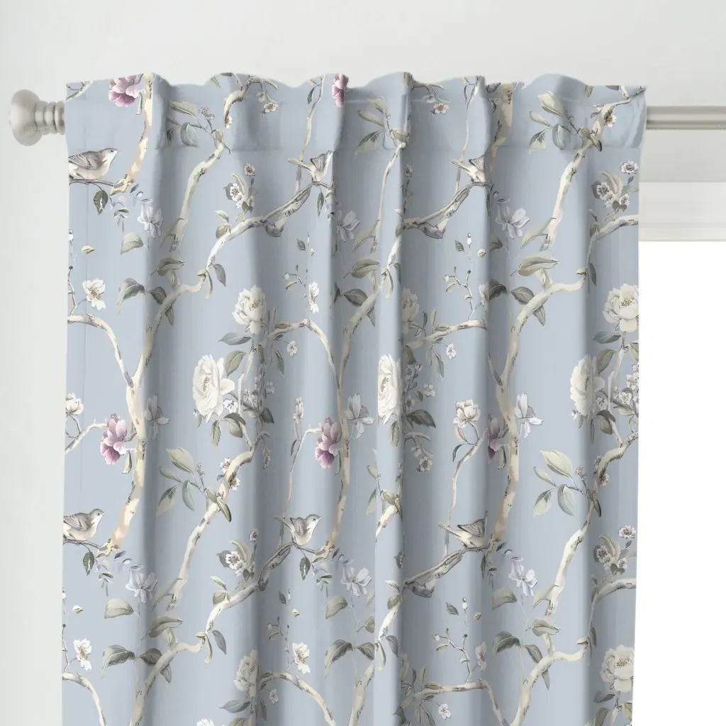 Charlotte's Chinoiserie Curtain Panel - White alternate view