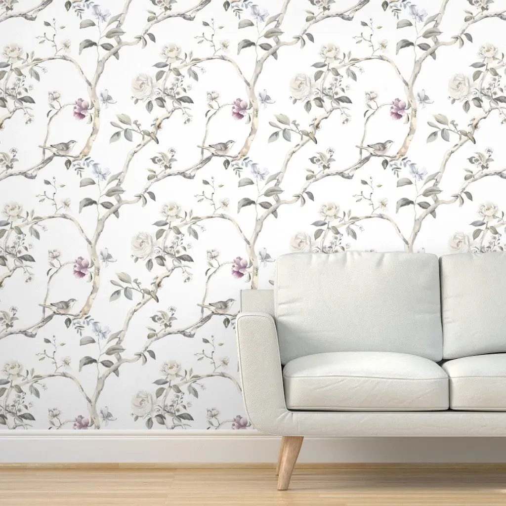 Charlotte's Chinoiserie Peel and Stick Wallpaper - White, Gray product