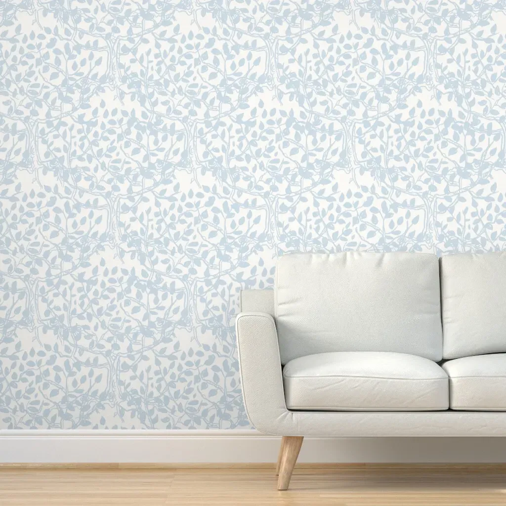 Charming Branches Peel and Stick Wallpaper - Baby Blue, Ecru product