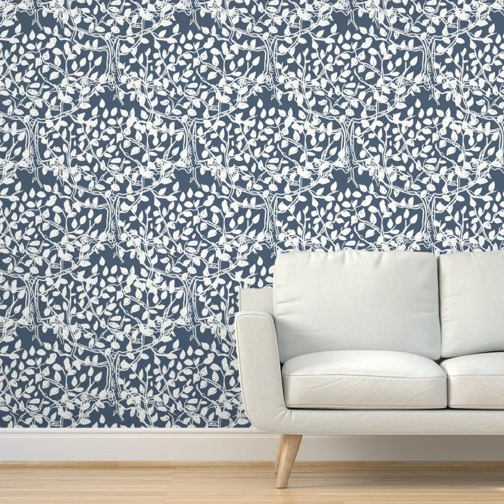 Charming Branches Peel and Stick Wallpaper - Blue, White product