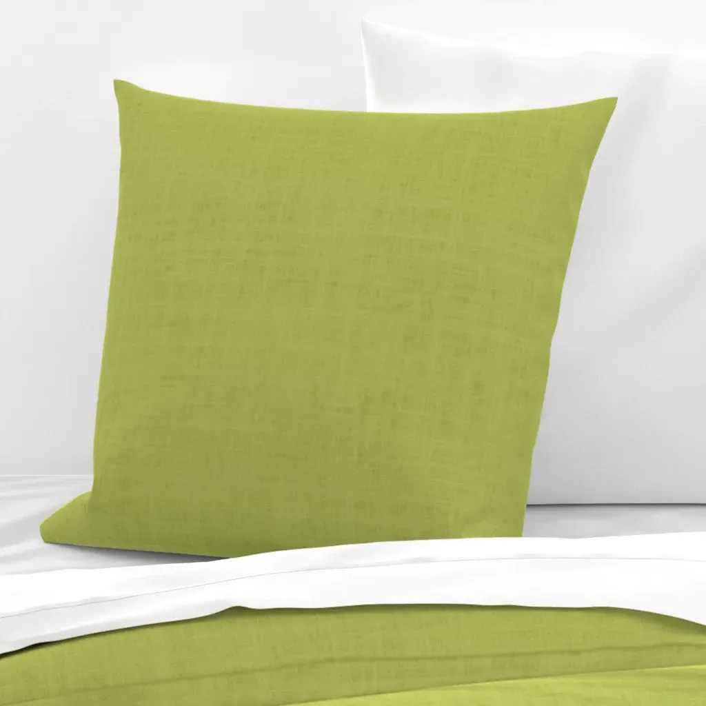 Chartreuse Green Linen Texture Euro Pillow Sham - Olive Green product