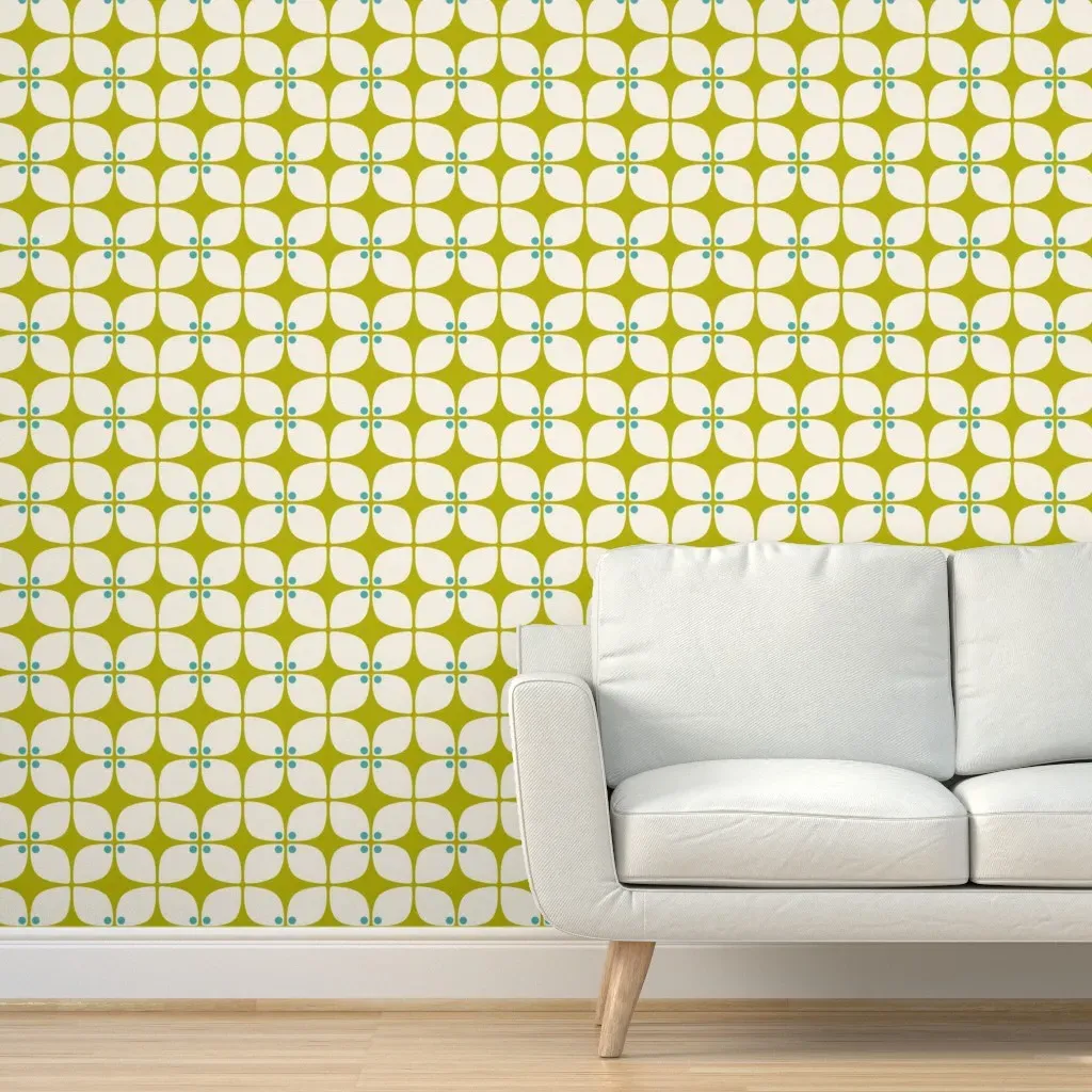 Chartreuse Mod Peel and Stick Wallpaper - Mustard Yellow product