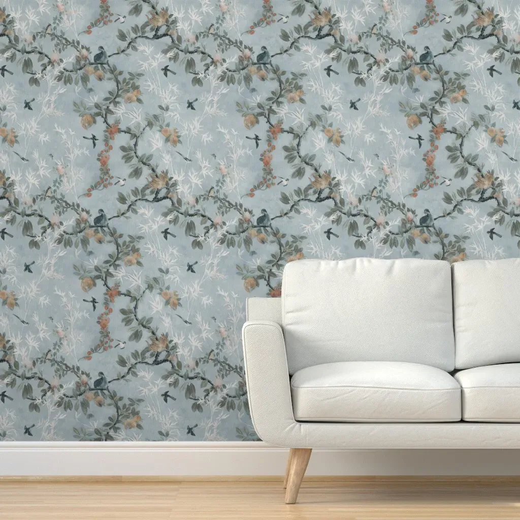 Chateau Chinoiserie Peel and Stick Wallpaper - Dusty Blue product