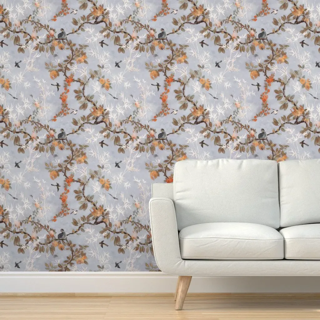 Chateau Chinoiserie Peel and Stick Wallpaper - Dusty Blue product