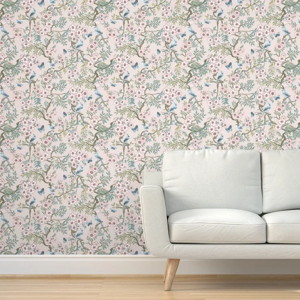 Chatterbranch Peel and Stick Wallpaper - Light Rose product